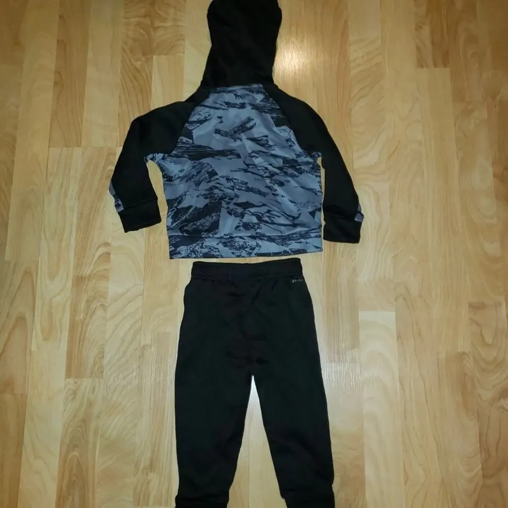 Nike Boy’s 18M Dri-Fit Gray Camo Full Zip Hoodie & Pants Tracksuit 2pc Set